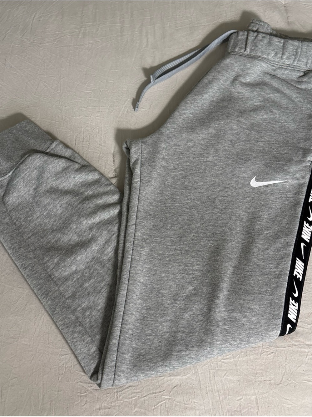 Nike Grey Joggers with Black Branded Side Tape